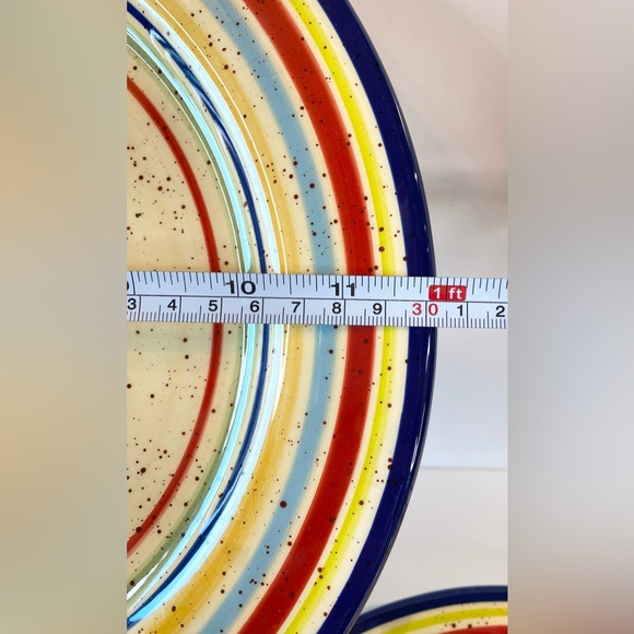 Vintage Pfaltzgraff Plates Sedona Handpainted 12” Chop Plates Large Stoneware - Picture 5 of 6